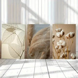 3pcs Dandelion, Pampas Grass, Reed Leaves  Wall Art Canvas Framed 50x70cm Pampas Grass