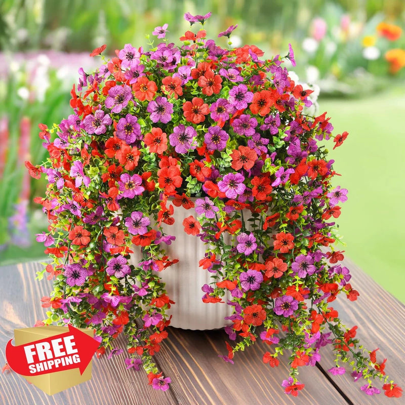 ZFProcess 2PCS Faux Silk Daisy Hanging Flowers UV Resistant Daisies