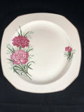 Vintage Alfred Meakin 22K Gold Square Carnation Pink Flower 10Ó Porcelain Plate Carnation