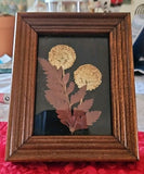 Vtg Handmade Real Dried Flowers Bachelor Button Wood Framed Made In Texas 5' X 4 Carnation