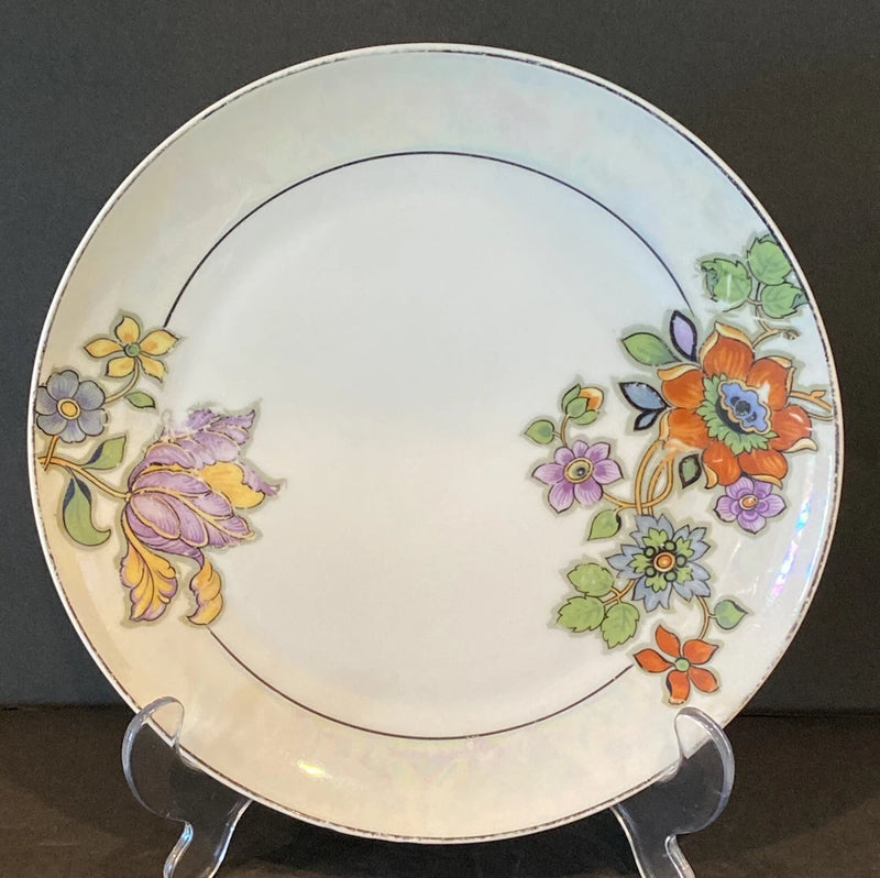 Z.S. And C Bavaria Plate Purple Hydrangea Royal Gold Design 8.25Ó Antique Hydrangea