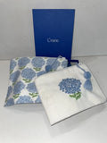 2 Flower Hydrangea Multipurpose Pouch w/ Lining & Pom Pom Zipper Pull - Cotton. Hydrangea