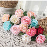 1/5/10Pcs Silk Artificial Fake Peony Flower Heads Bulk Craft Wedding Party Decor Peony