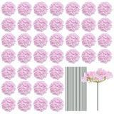 Silk Hydrangea Flowers, Light Pink Artificial Flowers for Wedding 64 Set Hydrangea