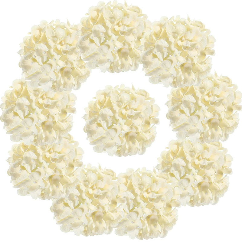 10PCS Silk Hydrangea Heads with Stems Artificial Flowers for Wedding Party Ho... Hydrangea