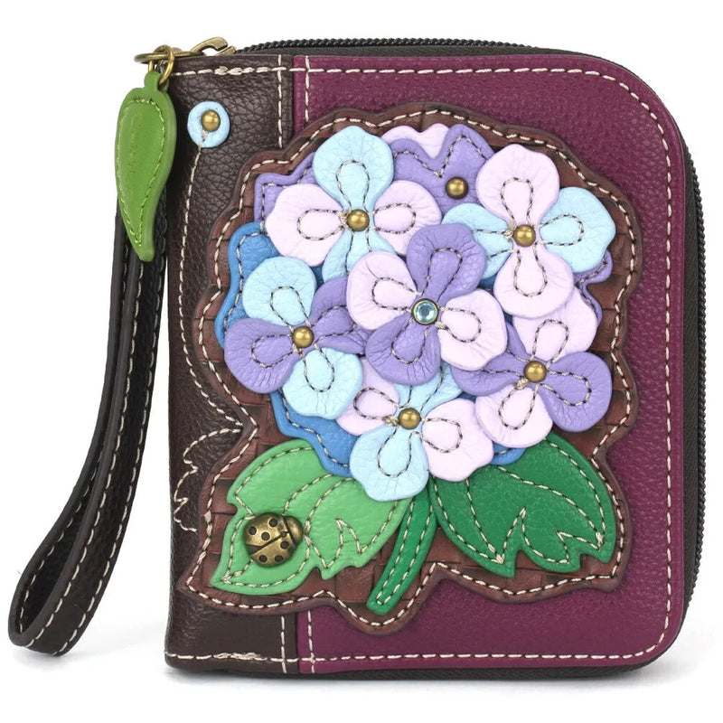 CHALA HYDRANGEA Zip Around Wallet Wristlet (Purple) NWT Hydrangea