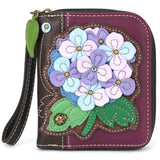 CHALA HYDRANGEA Zip Around Wallet Wristlet (Purple) NWT Hydrangea