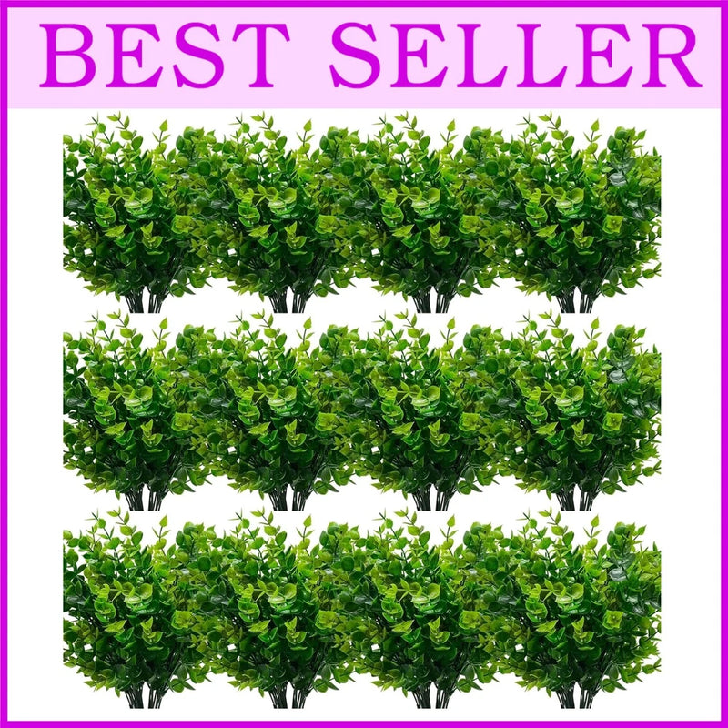 Vibrant Faux Eucalyptus Flowers - 20 Pack Greenery Green Plant