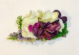 1 pc of Bridal Wedding Hair Clip in white and purple hydrangea flower design Hydrangea