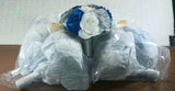 7 Bridal Bouquets Bridesmaid 7" Wide 9.5 Tall Royal Blue/White/Gray Roses *NEW* Bouquet
