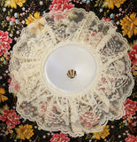 Lot of 6 Vintage Darice Wedding Bridal Flower Bouquet 9-1/2" Cream Lace Collar Bouquet