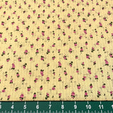 Roses In A Row Nanette Hilton for Avlyn Yellow Cotton Fabric by the HALF YARD Flowering Plants
