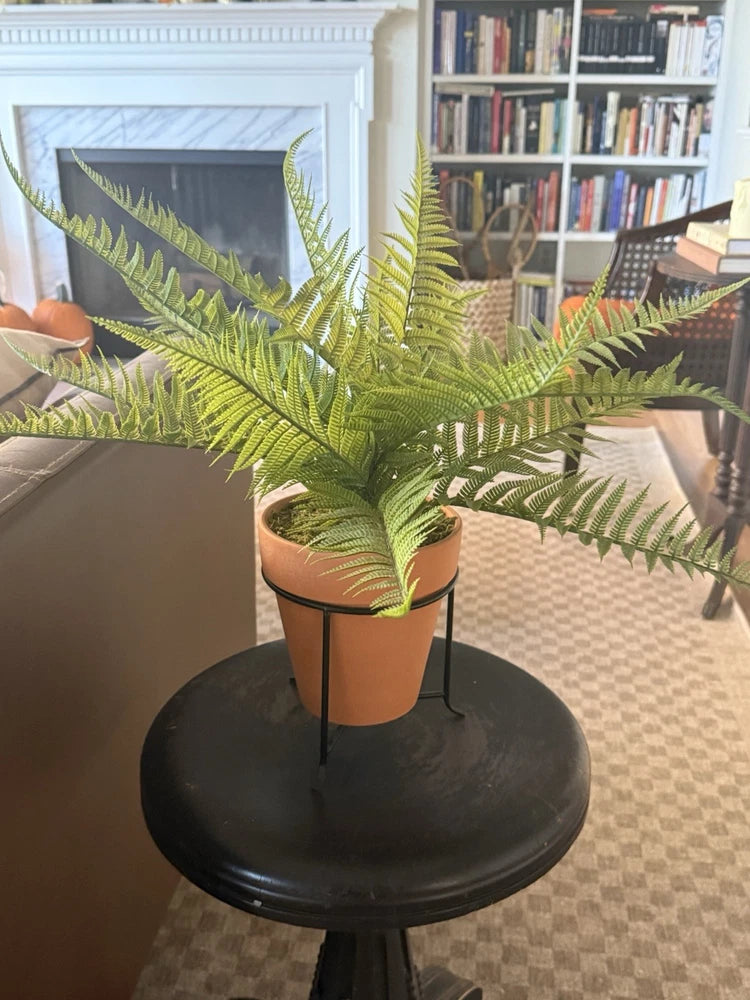 Hearth & Hand Large Artificial Green Fern in Terracotta Pot Green Plant