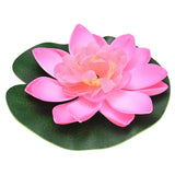 1-Set Artificial Foam Lotus Flower with Water Lily Pad, 4" [Light Pink] Lily