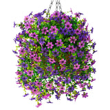 INQCMY Artificial Faux Hanging Flowers Plants Basket for Outdoor Outside Spri... Daisies