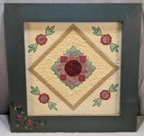 Goldie M. Sussman Sunflower Appliqued Embroidered Flower Quilted Background Art Sunflower