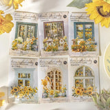 30Pcs Sunflowers Girls Field PET Stickers Journal Planner Scrapbooking Sticker Sunflower