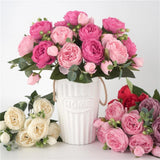 Springs Flowers Artificial Silk Peony Bouquets Wedding Home Decoration  Day Peony