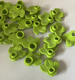 LEGO 50 New Pieces Lime Green Plant, w/ Plate 1X1 (32607) leaf flower Green Plant