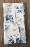 Williams Sonoma Bouquet Napkins Dark Blue Gray White Floral Moldova Made Bouquet