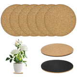 6-Pack 4 Inch Double Layers Cork Plant Coasters for Garden [Black, Wood Tone] Garden Plants