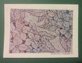 ACEO Art Card ORIGINAL Watercolor And Ink Flower Series 9/9 Stylistic Hydrangea Hydrangea