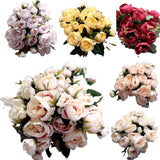 5x 8 Heads Mini Peony Bunch Artificial Flower Home Decor Bridal Bouquet Floral Peony