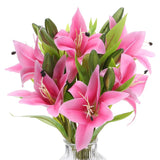 Lily Fake Flowers, 6PCS Lily Artificial Flowers Faux Flowers Decor, Light Pink Lily