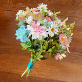 Artificial Mixed Floral Bouquet Multicolor Daisies Hydrangeas Upcycled and New Hydrangea