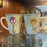 Les Fleurs Designed By Apple Tulip & Sunflower Coffee Mug Oneida Sakura (2 Mugs) Sunflower