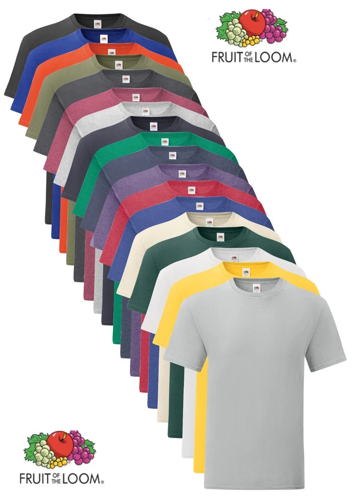 Assorted short-sleeve crewneck T-shirts in multiple colors, ringspun cotton