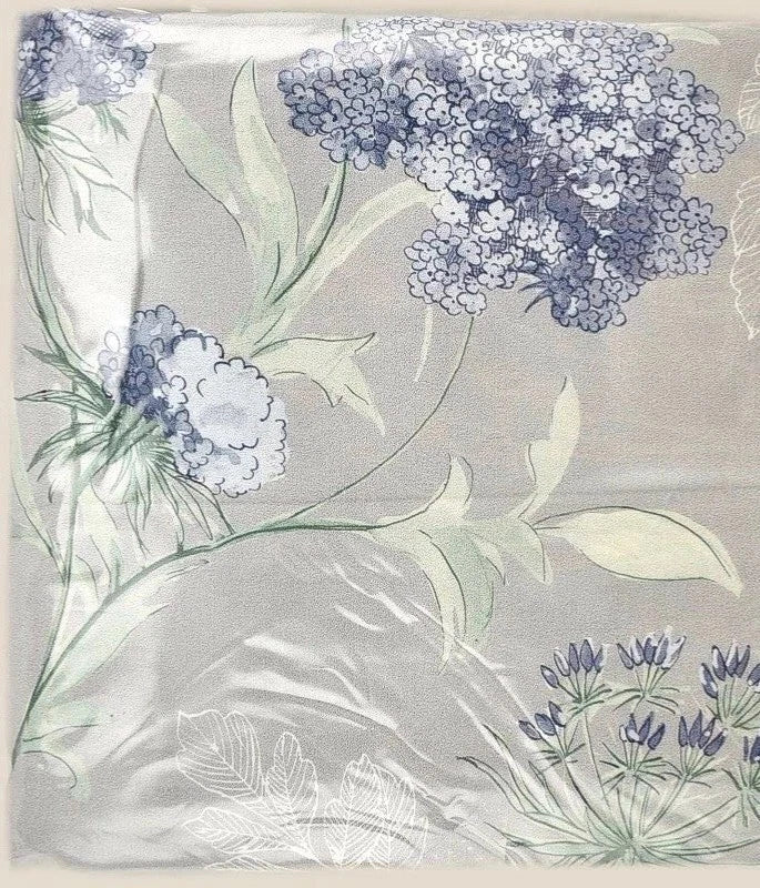 ANNE DE SOLENE ESQUISSE KING DUVET COVER 2 SHAM SET HYDRANGEA FLOWER SILVER BLUE Hydrangea