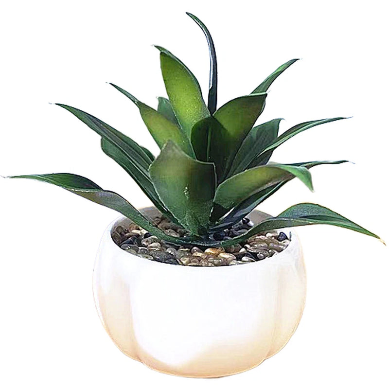 Realistic Artificial Succulent in Pot for Living Room Office Desk Shelf Use Green Plant
