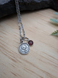 Tiny Sunflower Necklace With Birthstone, Jewelry Gifts Sunflower