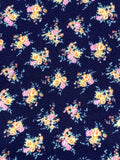 Challis Fabric Crinkle Floral Navy NY Designer Overstock By the Yard Flowering Plants