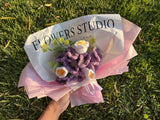 Handmade Crochet Purple Flower Bouquet with White Blooms Ð Elegant Gift Sunflower