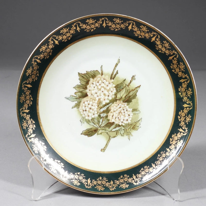 Antique Austrian Victoria Carlsbad Porcelain Hydrangea Flower Plate Hydrangea
