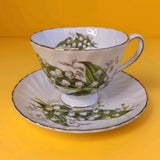 VTG Royal Adderley Lily of the Valley White Fine Bone China Cup & Saucer England Lily