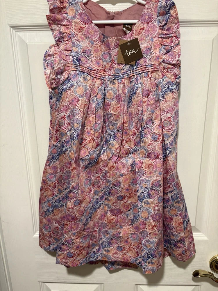 Tea Collection Girls Dress Hydrangea Red Mallee Flower Size 6 Hydrangea
