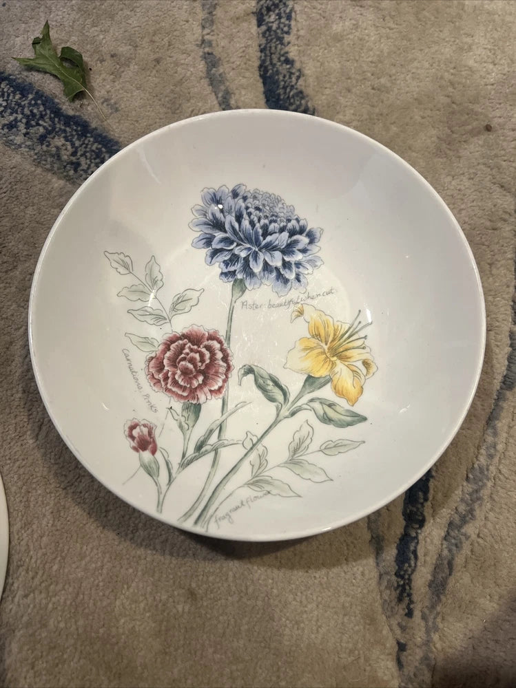 Lenox Artist Sketchbook All Purpose Bowl Louise Le Luye Carnation Aster Carnation