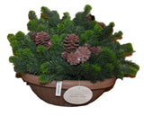 Artificial Plant With Pine Cones UV Resistant Outdoor Window Sill With Hooks Green Plant