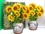ORIGAMI POP CARDS Golden Sunflower 3D Pop Up Flower Bouquet Happy Mother's Day Sunflower