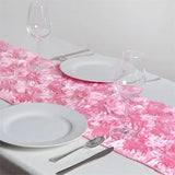 Pink 14x108" RIBBON ROSES TABLE RUNNER Fancy Wedding Party Linens Supplies Roses