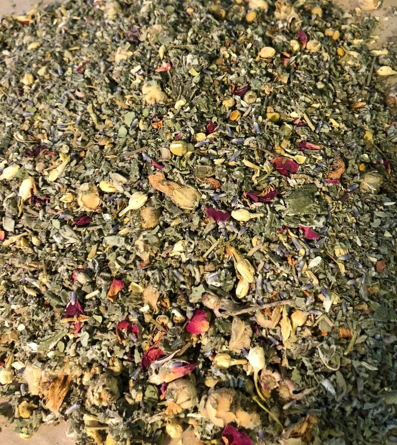 No.7 Mix - Rose Lavender Marsh Raspberry Feverfew Chamomile Jasmine - 4 oz ounce Dried Flower