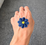 Blue Daisy Flower Cute IRON/SEW ON EMBROIDERD BADGE/PATCH Daisies