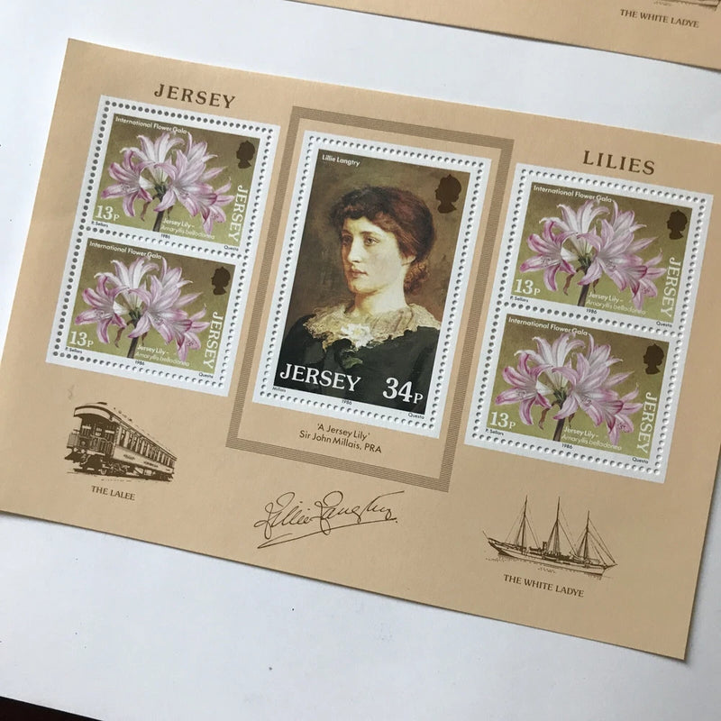 Jersey Mint Stamps 1986 Lilies and Lily Langtry Minisheet SG MS 382 MNH WCP Lily