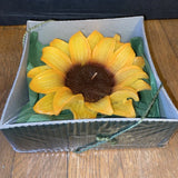 NEW IN BOX Hervitt Sunflower Flower Candle-Made In Italy #13657 Sunflower
