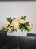 New Yellow Peony Arrangement ina wooden box / Spring centerpiece/ homedecor Peony