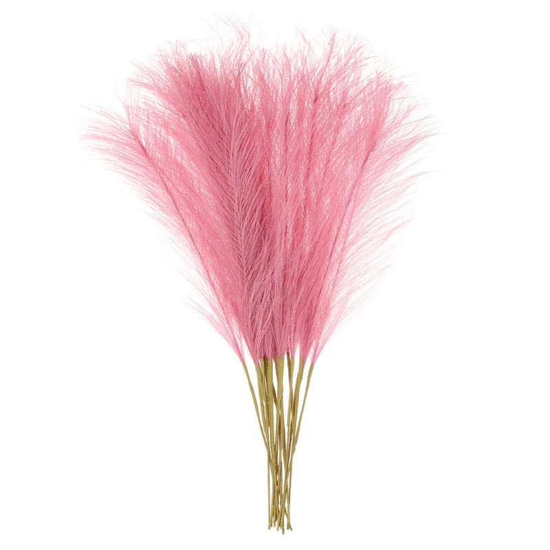 25pcs Faux Pampas Grass 21 Inch Artificial Pampas Grass for Decor, Dark Pink Pampas Grass