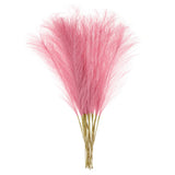 25pcs Faux Pampas Grass 21 Inch Artificial Pampas Grass for Decor, Dark Pink Pampas Grass